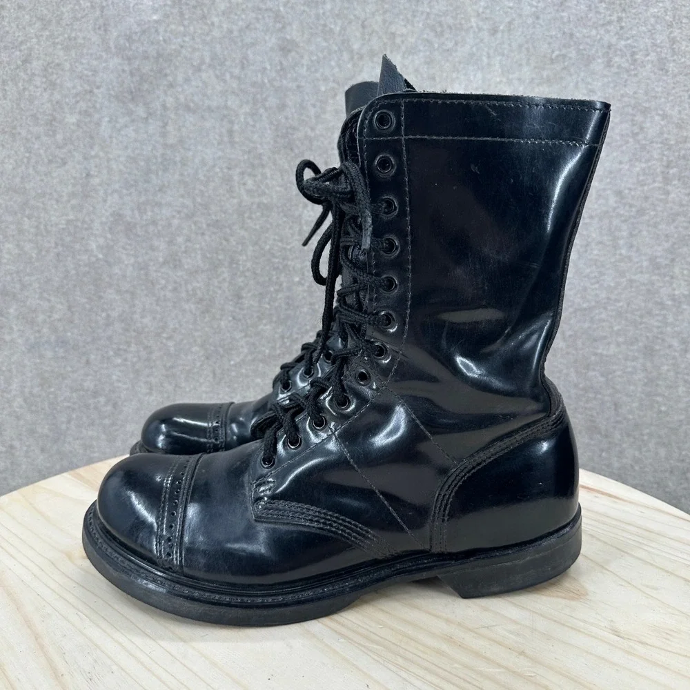 Corcoran Jump Boots Mens 10 D Black Leather Cap Toe Military Combat Lace Up